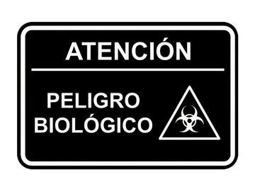 Signs ByLITA Classic Framed Atención Peligro biológico Door or Wall Sign Easy Installation | Health And Safety | Building And Hospitality